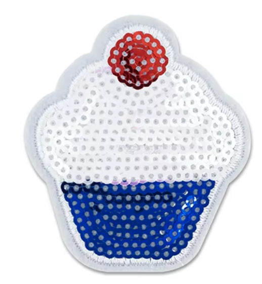 Cherry Topped Sequin Cupcake Patch