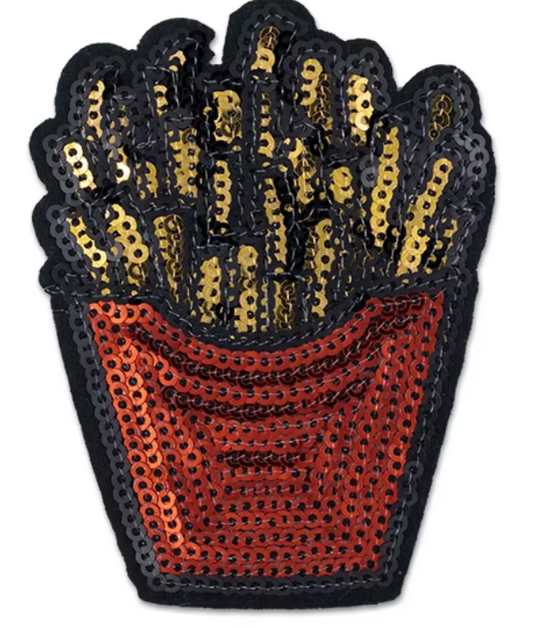 Red French Fries Sequin Patch