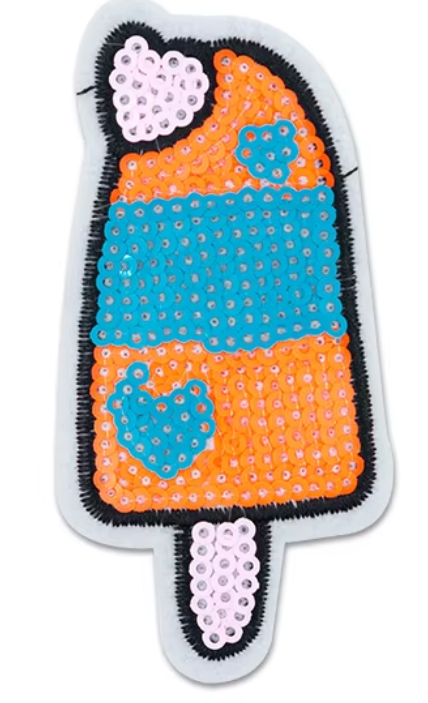 Orange Blue Sequin Patch