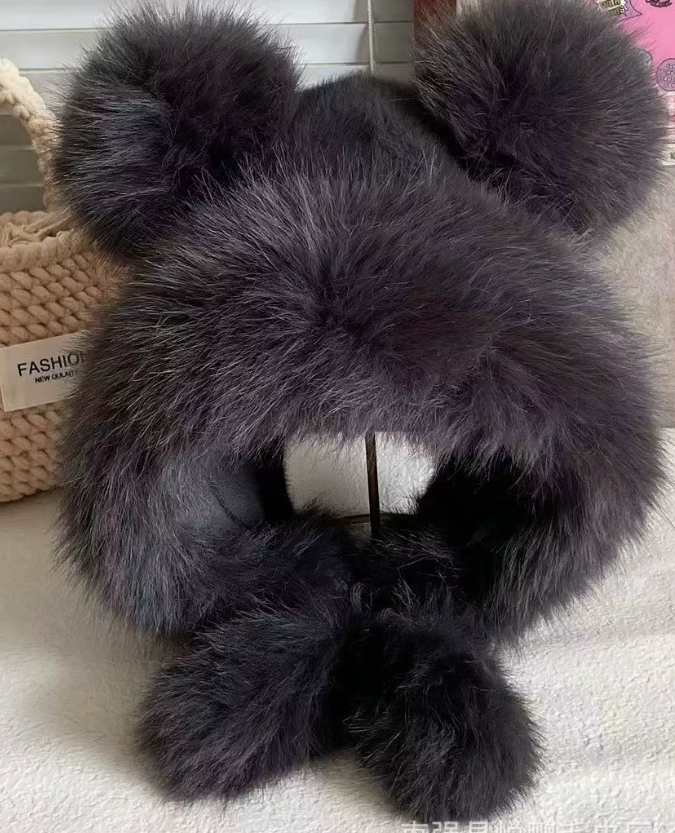 Silky Soft Faux Fur Bear Hat