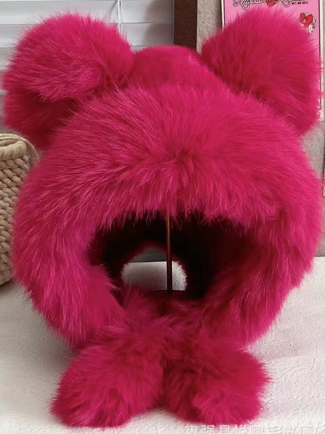 Silky Soft Faux Fur Bear Hat