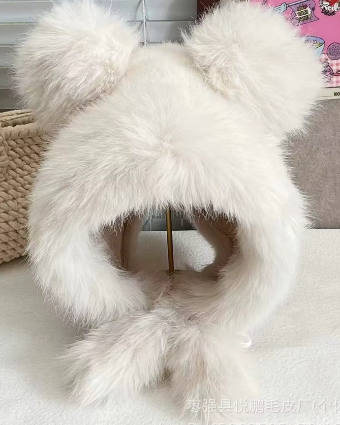 Silky Soft Faux Fur Bear Hat