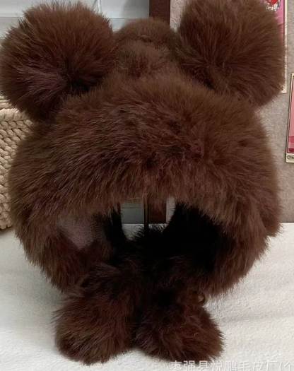 Silky Soft Faux Fur Bear Hat