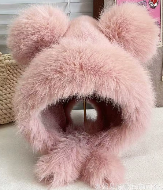 Silky Soft Faux Fur Bear Hat