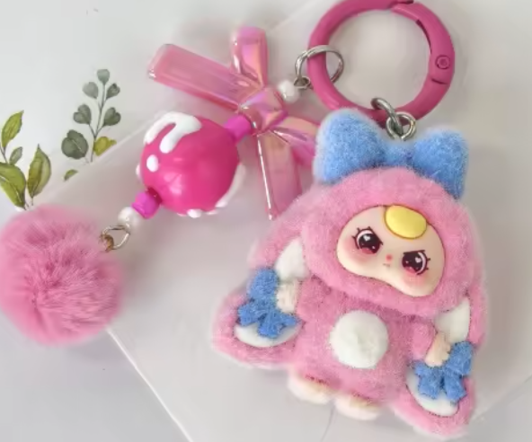 Cute Girl Rabbit Costume Keychain