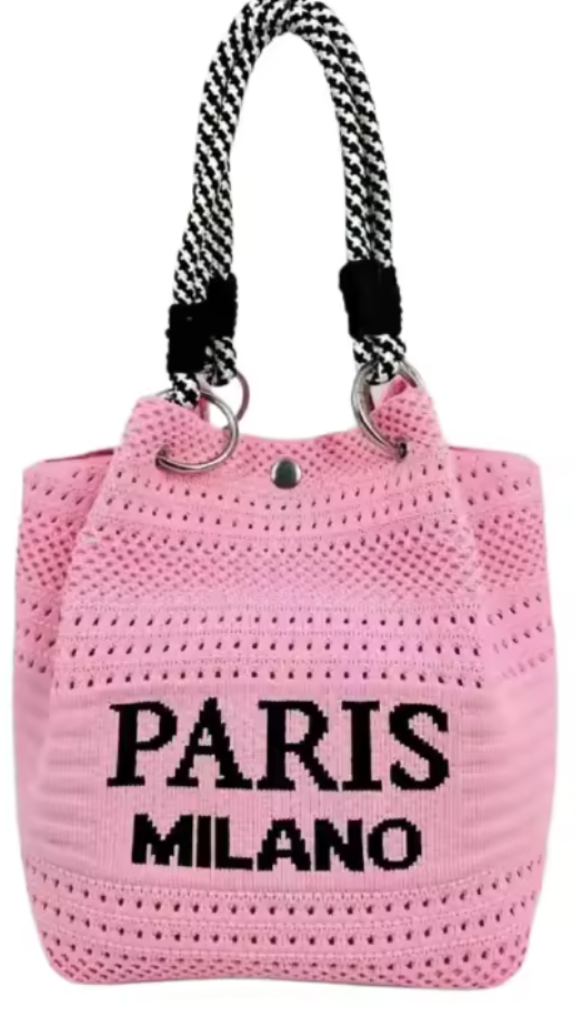 Canvas Crochet Bag with Button Closure