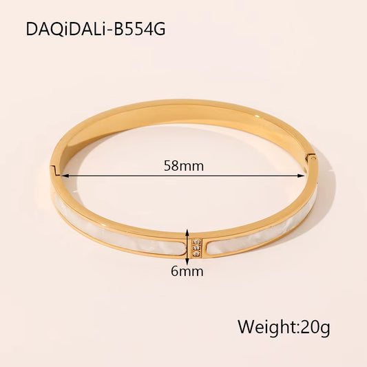 Shell and Rhinestone Gold Bracelet