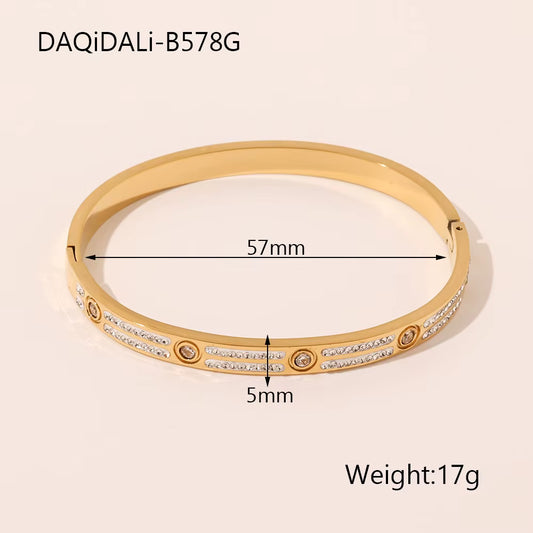 Gold Rhinestone and Channel Bracelet