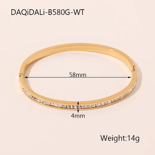 Gold Channel Cut Bracelet