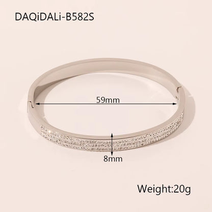 Stainless Steel Triple Channel Set Bracelet