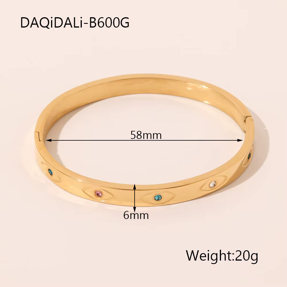 Gold Multi Colored Stone Bracelet