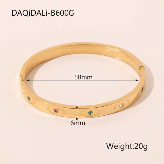 Gold Multi Colored Stone Bracelet