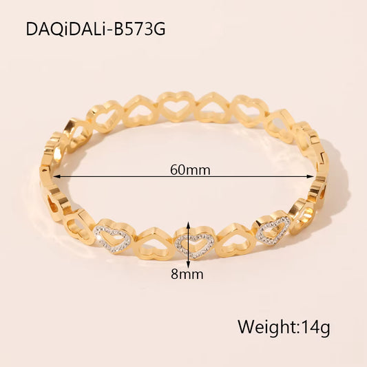 Upside Downside Diamond Hearts Bracelet