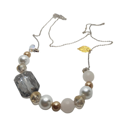 Rose Quartz Crystal Pearl Necklace