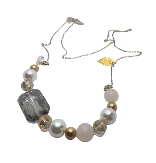 Rose Quartz Crystal Pearl Necklace