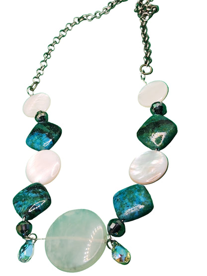 Genuine Stone and Pearl Necklace