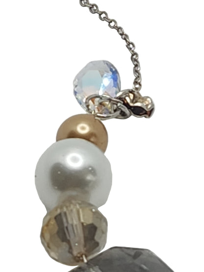 Rose Quartz Crystal Pearl Necklace