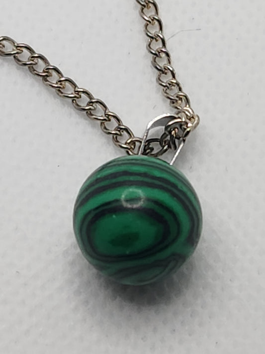 Malachite Silver Necklace