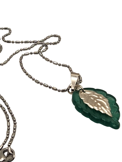 Glass Leaf Necklace