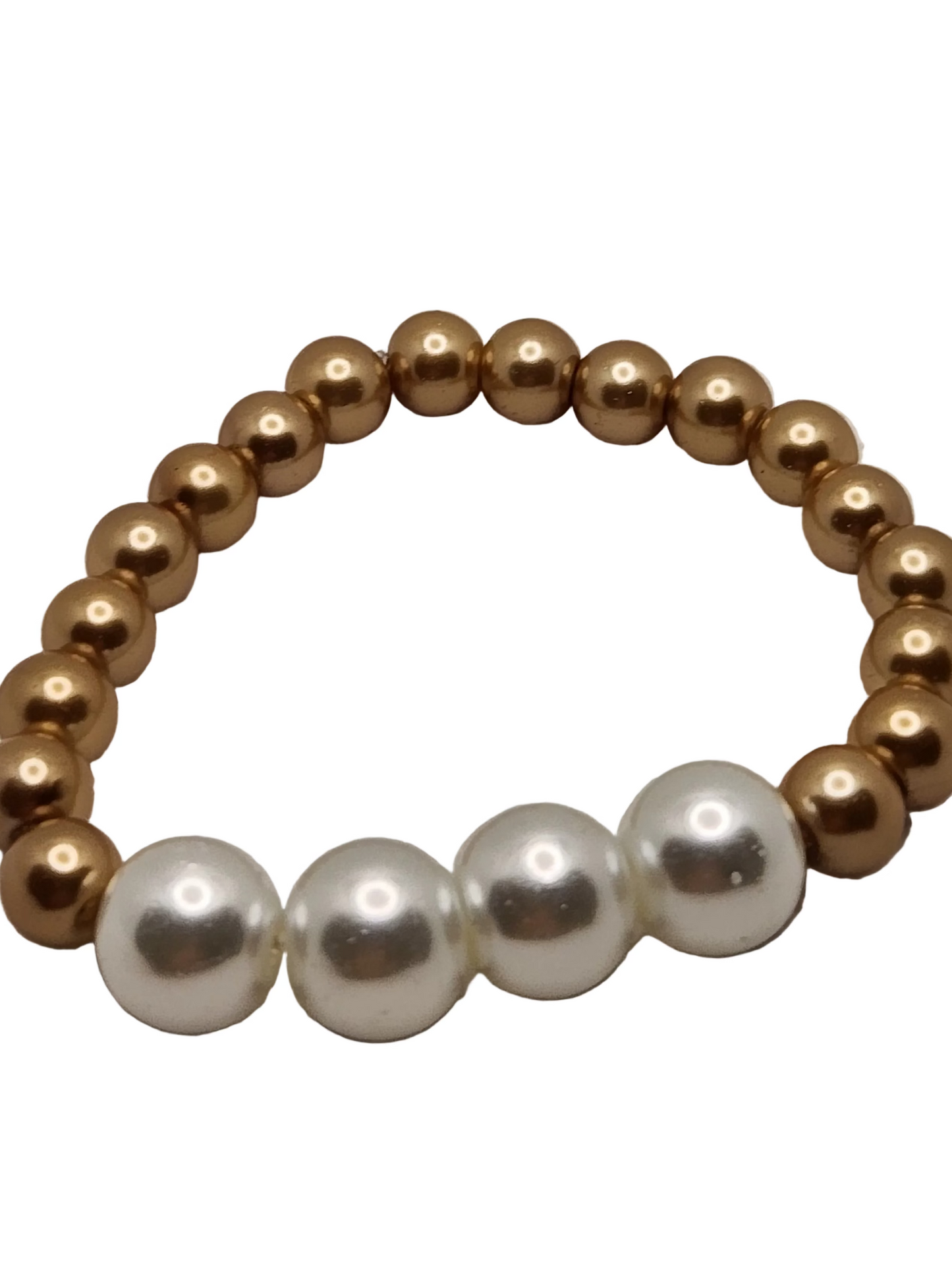 Glass and Pearl Stretch Bracelets