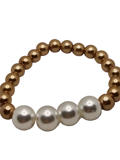 Glass and Pearl Stretch Bracelets