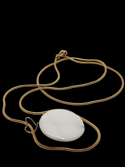 Marble Disk Stone Necklace