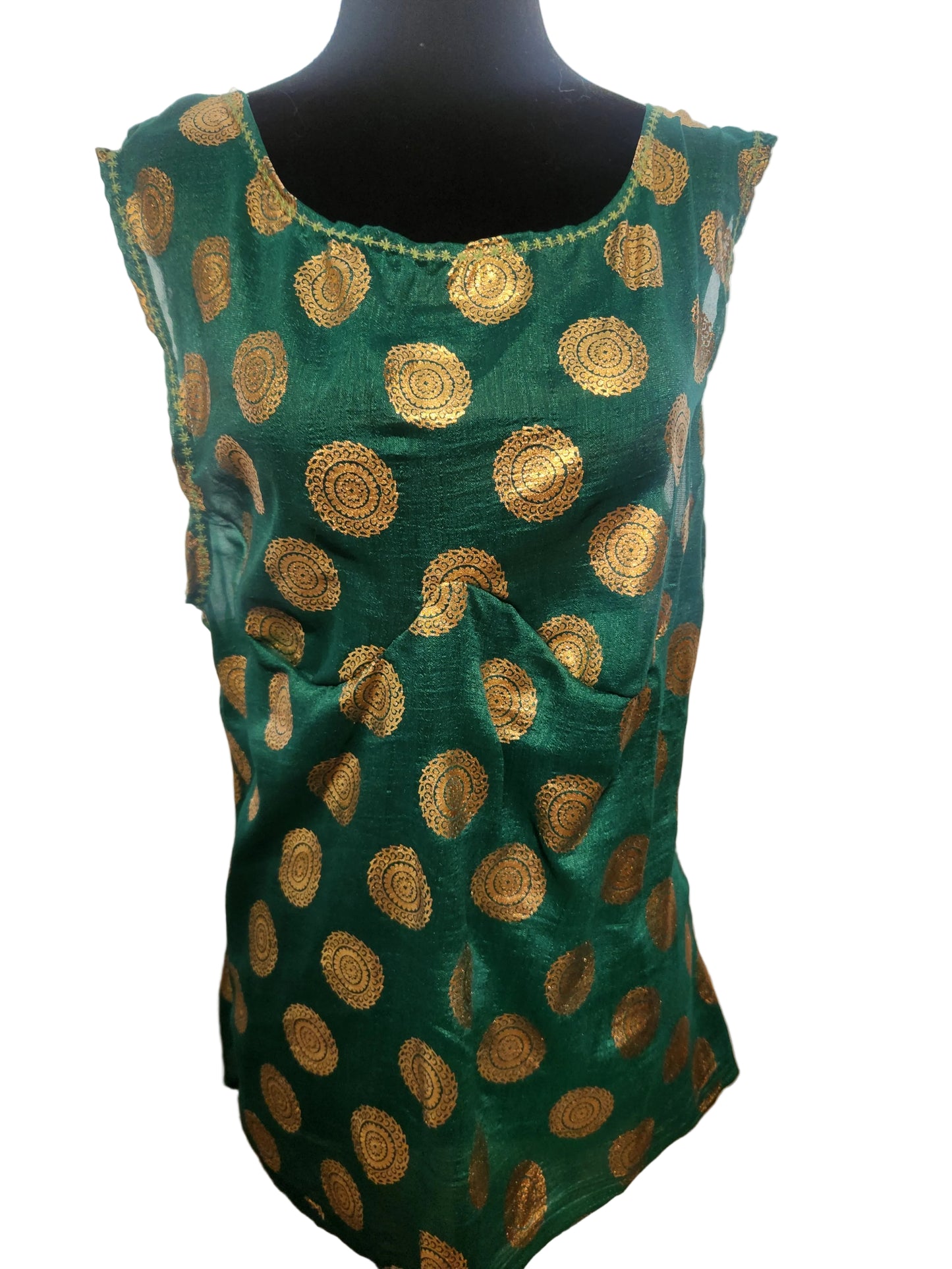 Large Green and Gold Tank Top