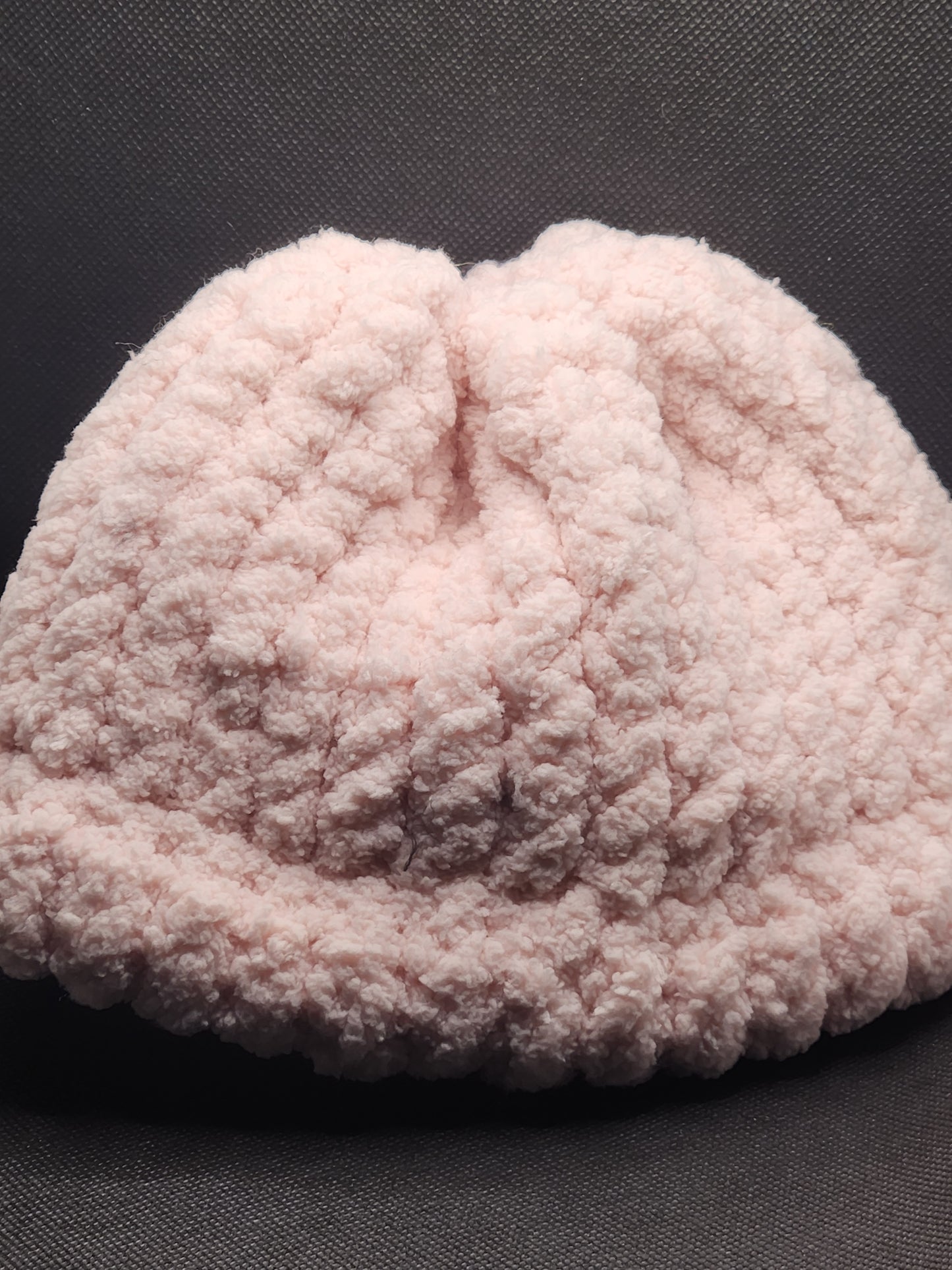 Pink Hand Knit Hat made from recycled water bottles