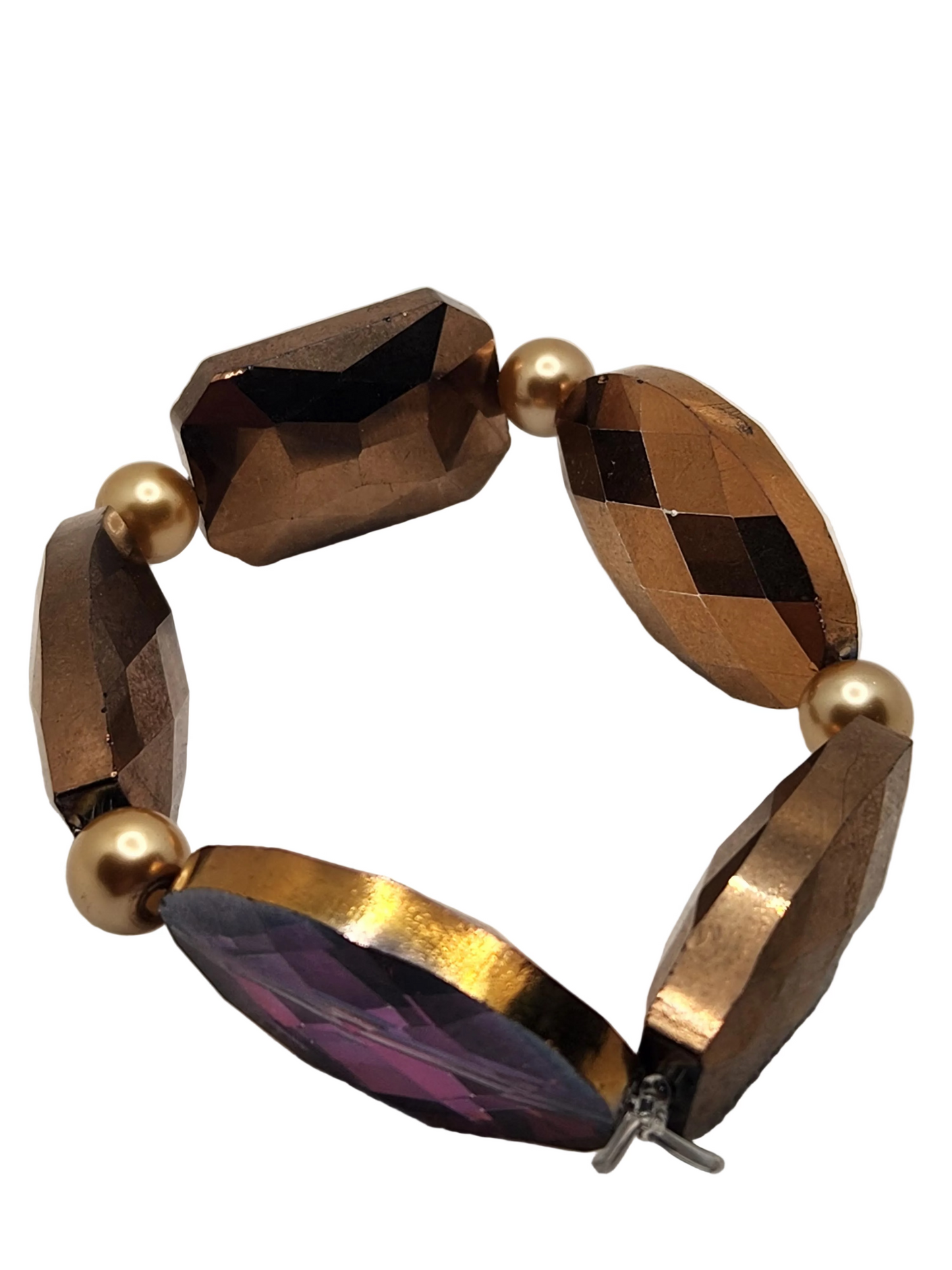 Glass and Pearl Stretch Bracelets