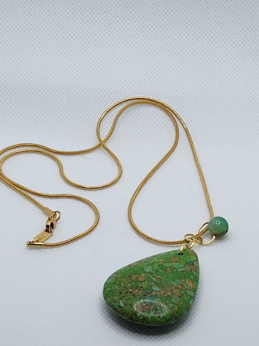 Unakite Crystal Stone Necklace