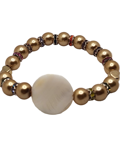 Glass and Pearl Stretch Bracelets