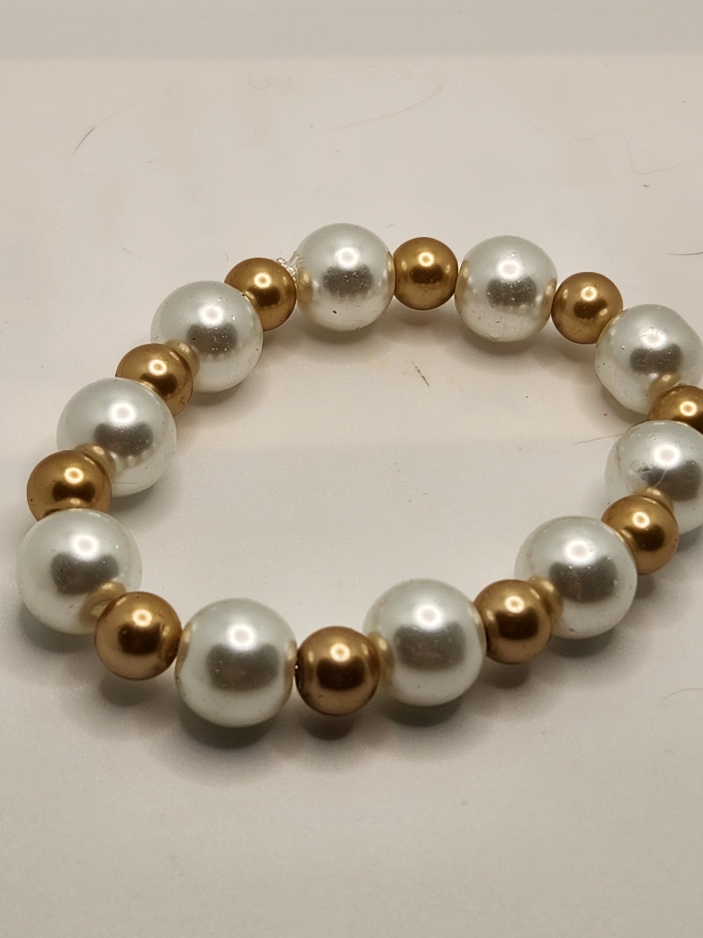 Glass and Pearl Stretch Bracelets