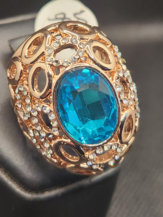Blue Crystal Ring size 6.5