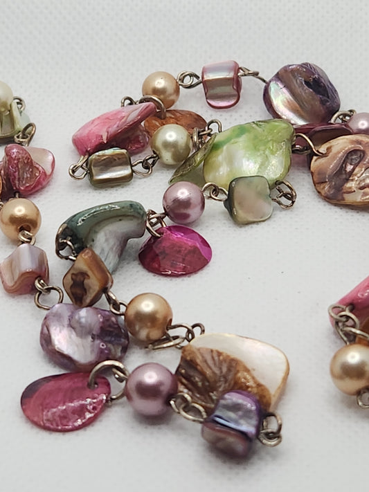 Colorful Stone and Shell Necklace