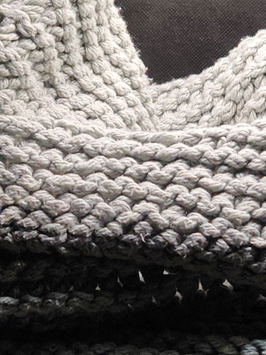 Hand Knit Shawl Scarf Grey