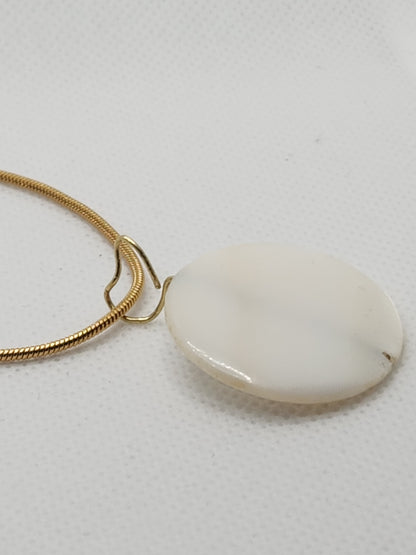 Marble Disk Stone Necklace