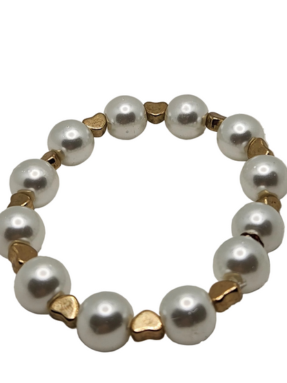 Glass and Pearl Stretch Bracelets