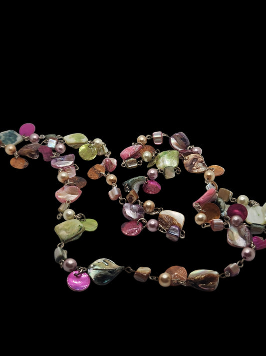 Colorful Stone and Shell Necklace