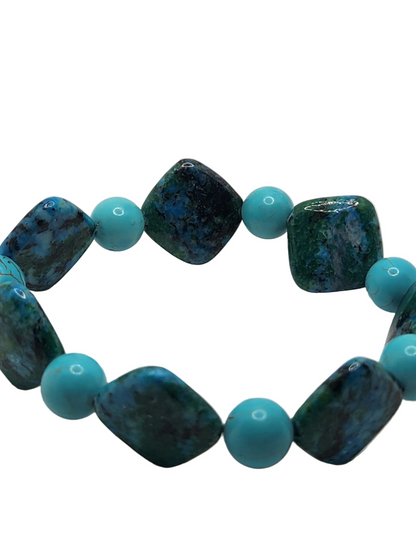 Turquoise and Jade Stretch Bracelets