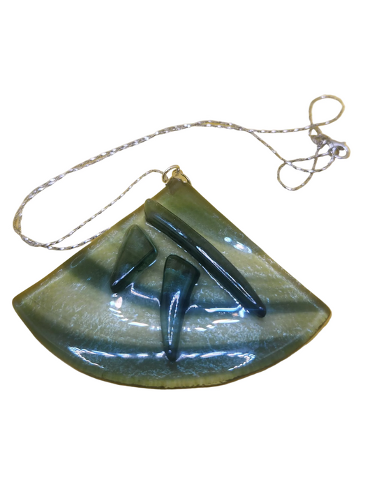 Green Glass Art Necklace